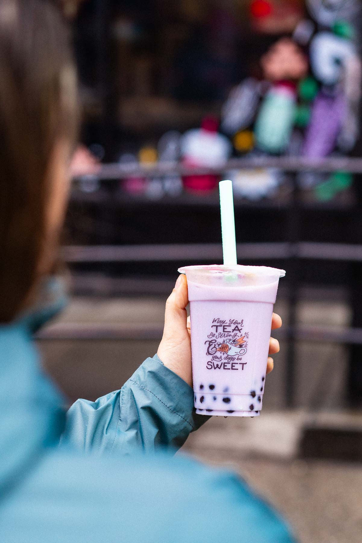 Bubble tea in a person's hand