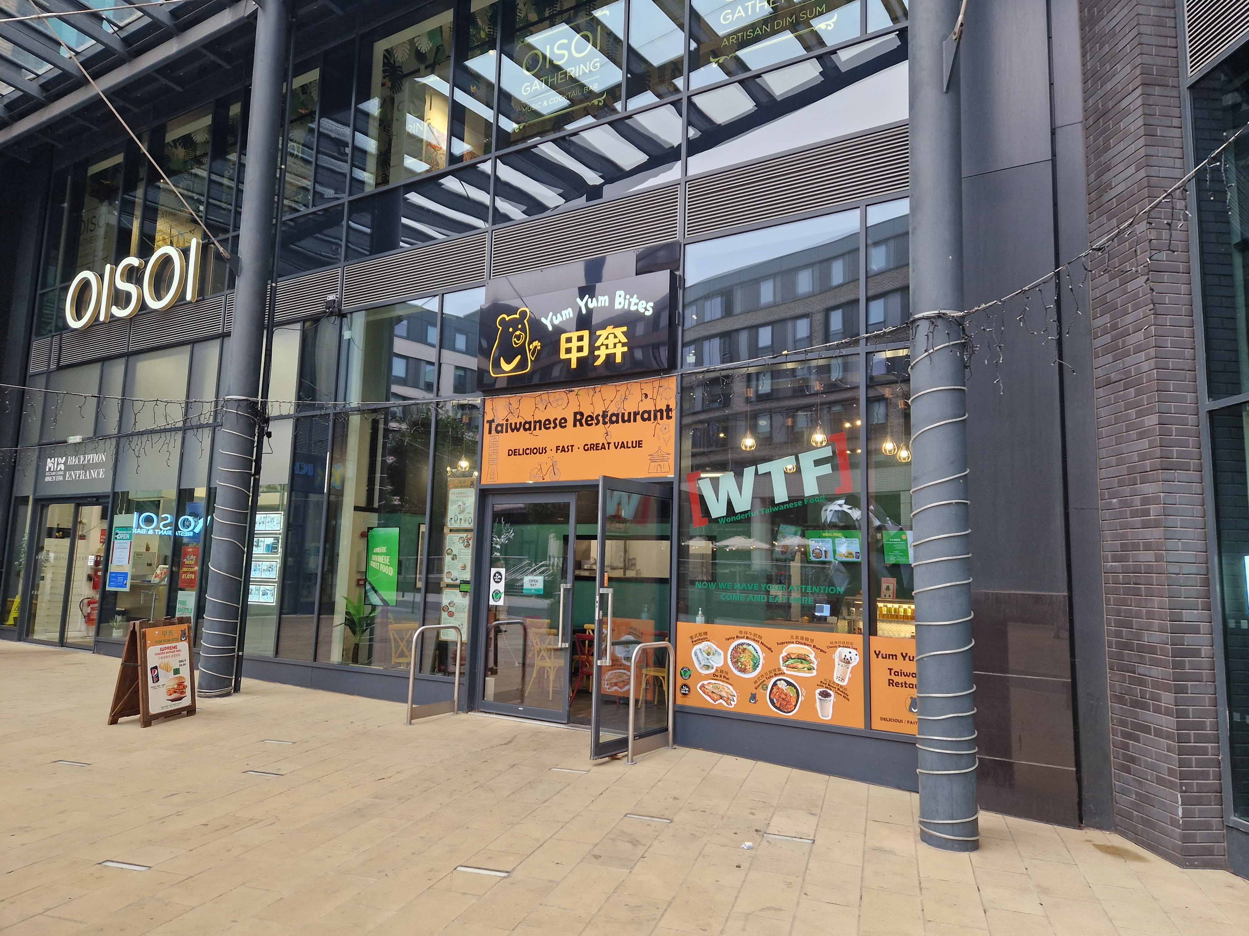 Yum Yum Bites storefront in New Era Square, Sheffield